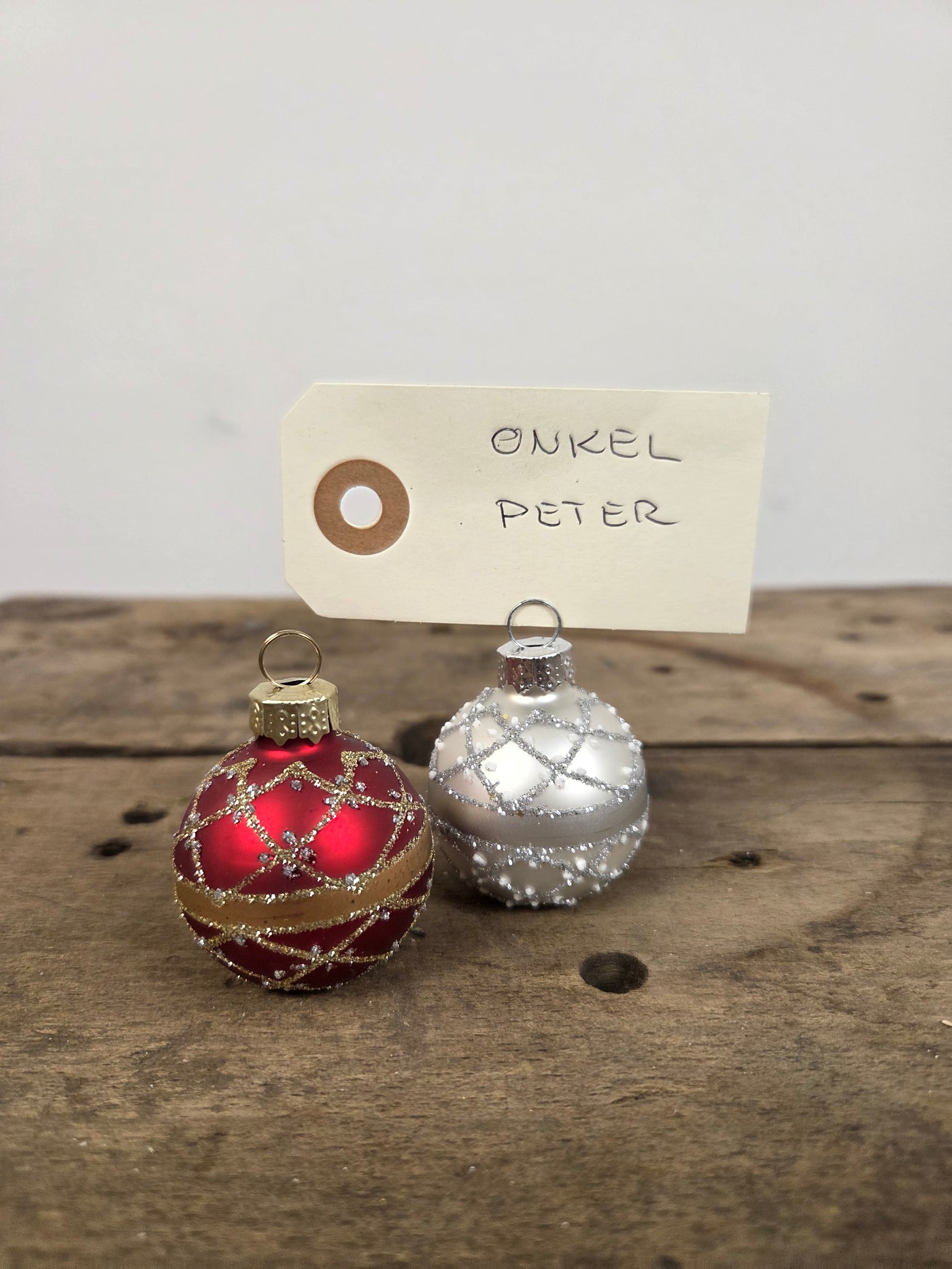 Julekugle Bordkortholder