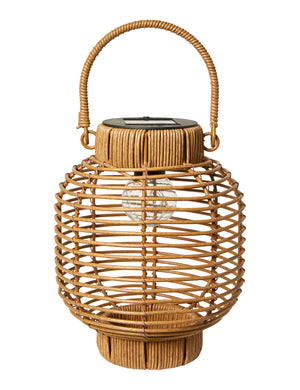Solcellelanterne i felt design | Lysebrun, H21