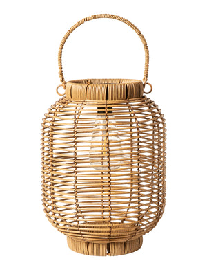 Solcellelanterne i felt design | Lysebrun, H30