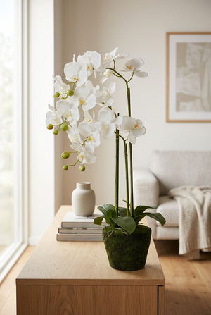 Kunstig Orkide | Hvid, 80 cm