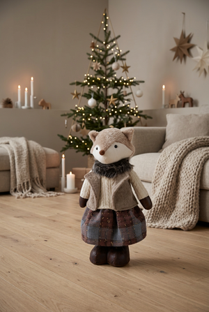 Stor Stående Julefigur | Ræv, 62 cm