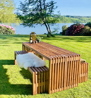 Bord-Bænkesæt | Brunbejdset