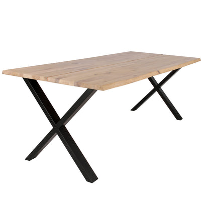 Plankebord i massiv eg | Model Curve Med X-Base i stål