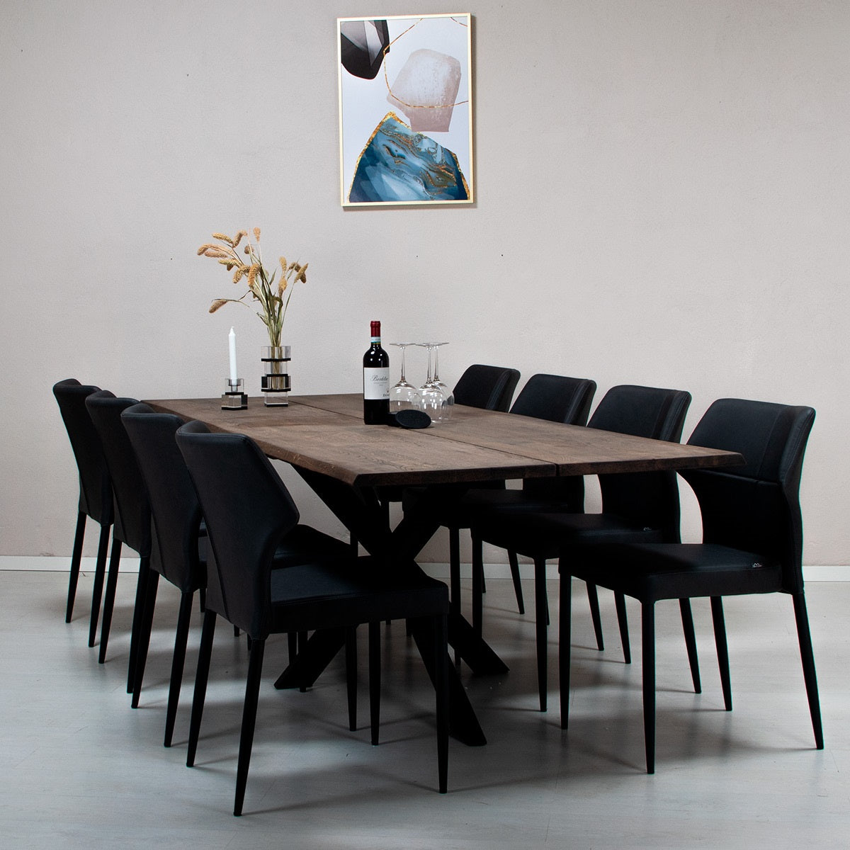 Plankebord i massiv eg | Model Curve Med star base