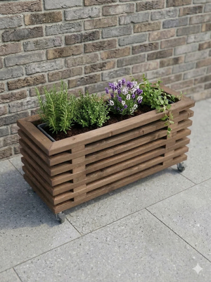 Blomsterkasse af Traller | Brunbejdset