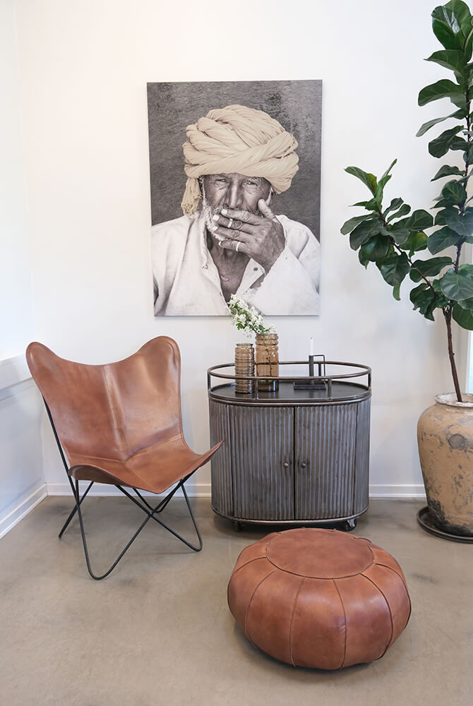 Læderpuf | Alfredo Rund
