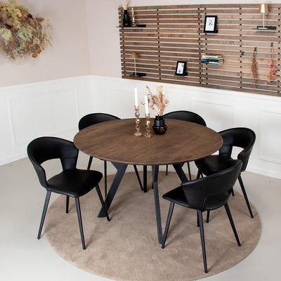 Rundt Spisebord i Massiv Eg | Model Miami med Udtræk