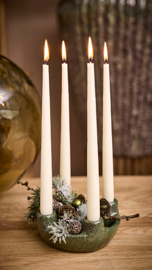 Keramisk Adventsstage | 6x15 cm, Grøn