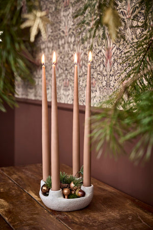 Keramisk Adventsstage | 6x15 cm, Hvid