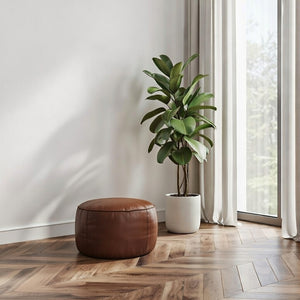 Læderpuf | Markus rund