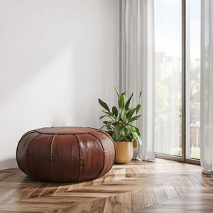 Læderpuf | Alfredo Rund