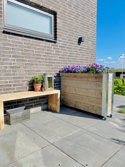 Blomsterkasse af Genbrugstræ | 126 cm